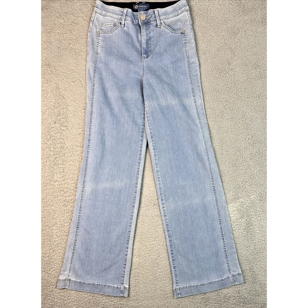Women’s Democracy Ab Solution Size 6 Wide Leg Jeans Stretch Waist Tummy Control